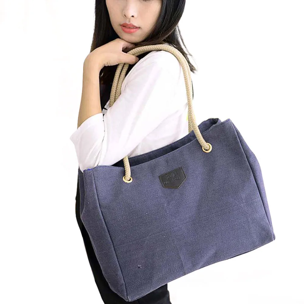Модная женская сумка однотонная большая Холщовая Сумка Дизайнерские