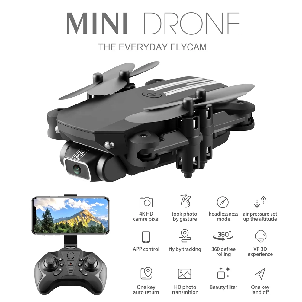 Мини Дрон с 4K 1080P HD камера WiFi FPV UAV RC Дистанционное управление вертолет складной