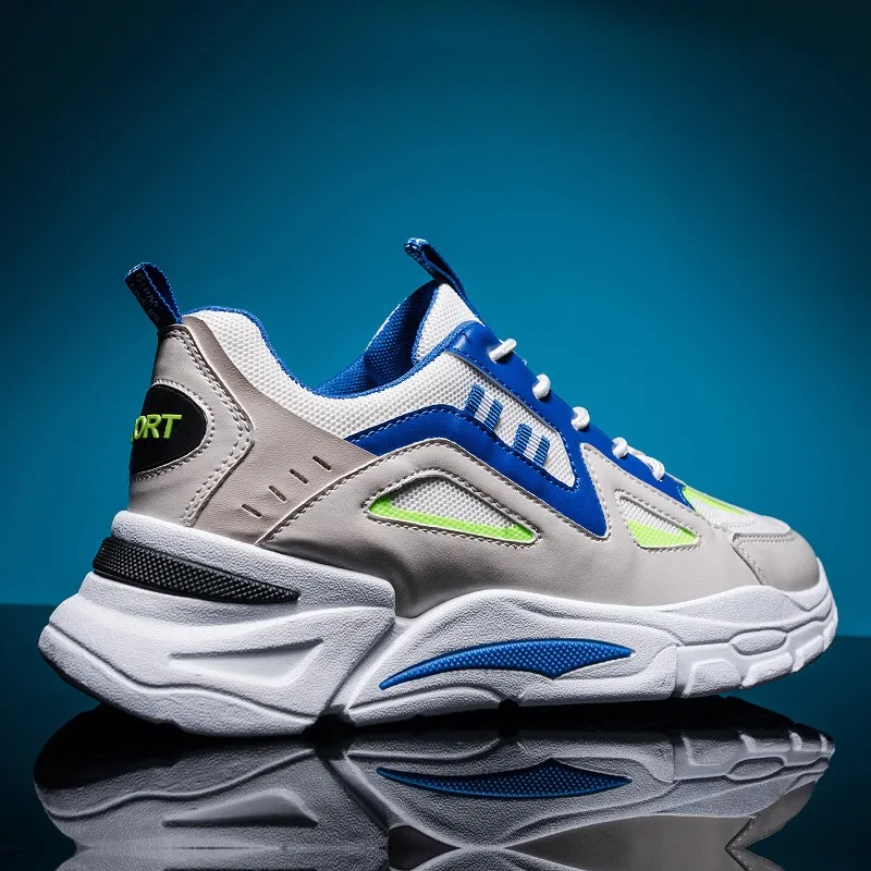 

2020 Newest Stylish Four Seasons Running Shoes For Men High quality White Sneakers Lace-Up Lightweight Breathable Walking Shoes