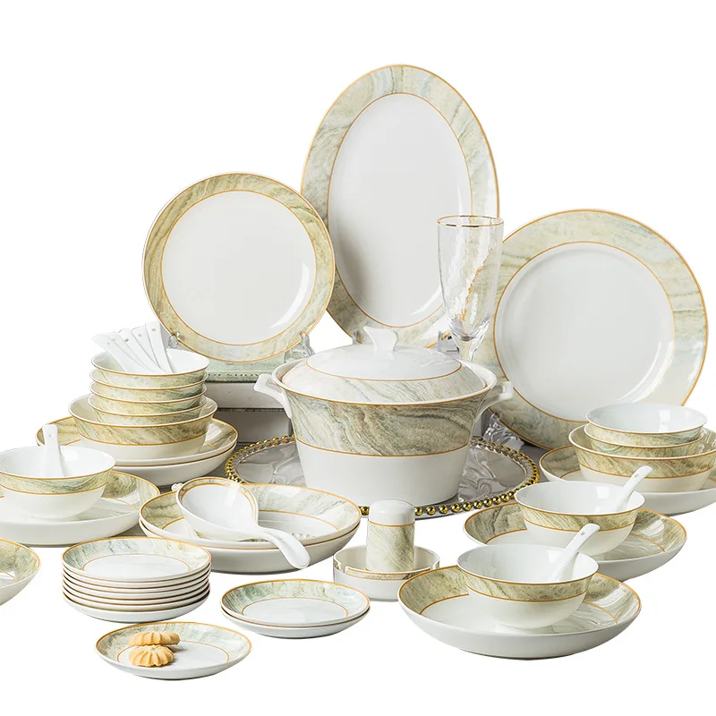 

Set tableware Jingdezhen bone china plate creative European Ceramic chopsticks