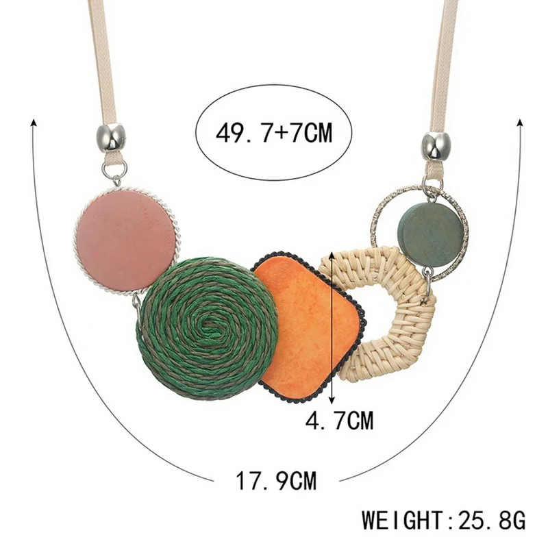 Дешевые ожерелья с подвесками растение ручной работы волокна ожерелье для