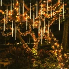Новогоднее; рождественское светодиодное Водонепроницаемый мерцающие гирлянды светодиодные огни метеорный дождь Огни каскадные, декоративные лампочки, 30 см 8 трубок