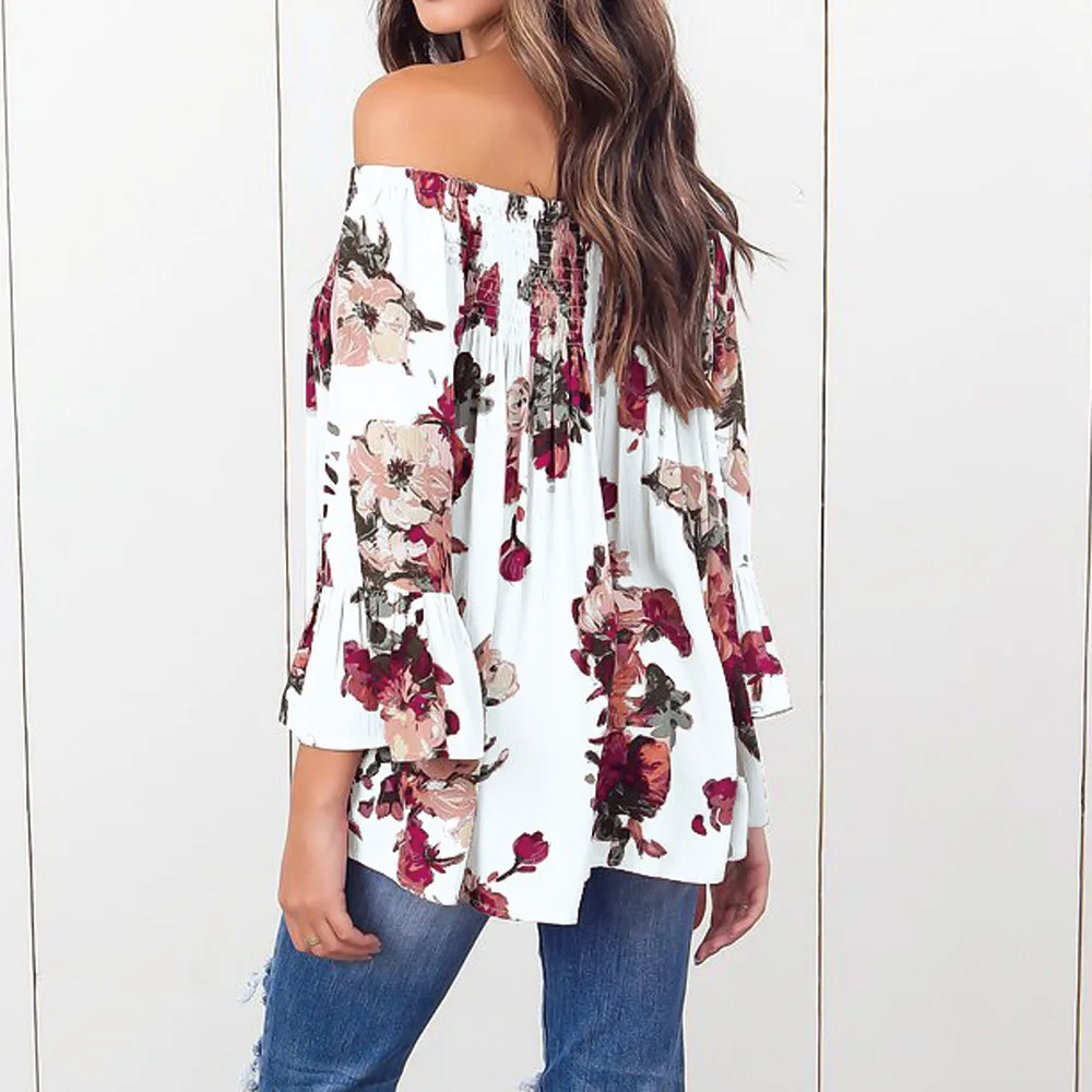 Женская Летняя туника с открытыми плечами блузка пикантная женская рубашка