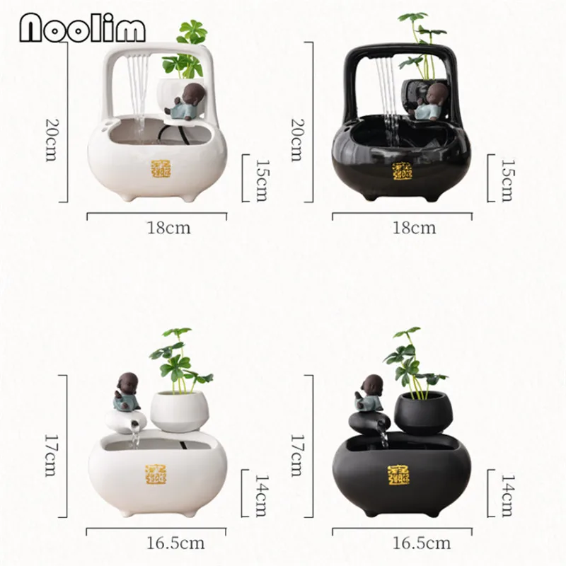 Керамический маленький монах ручной работы украшения для фонтана воды офисный