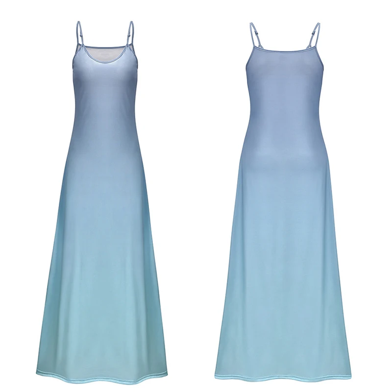 

2020 Women's Dress New Sleeveless Long Elegant Color Contrast And Floor Dress Party Dress Thin And Thin Women