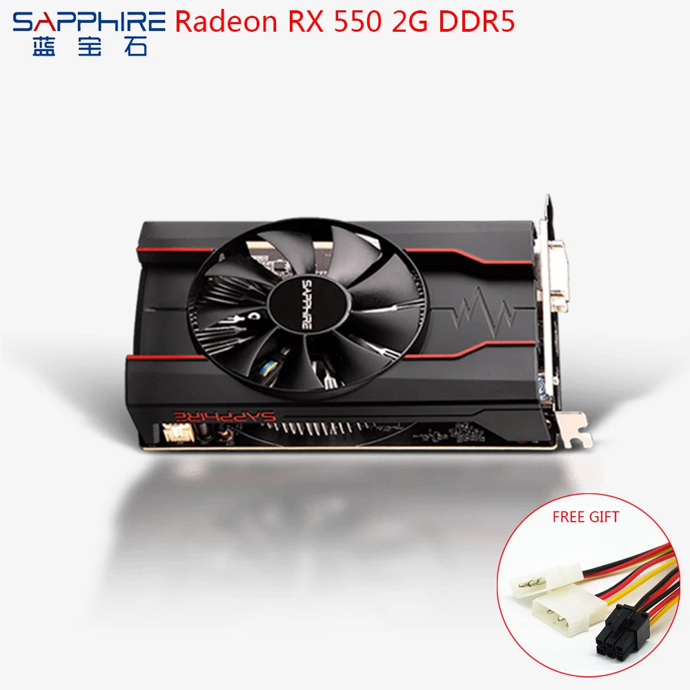 Видеокарты SAPPHIRE AMD GPU RX 550 2GB для компьютера Radeon RX550 DDR5 128 bit видеокарты настольных