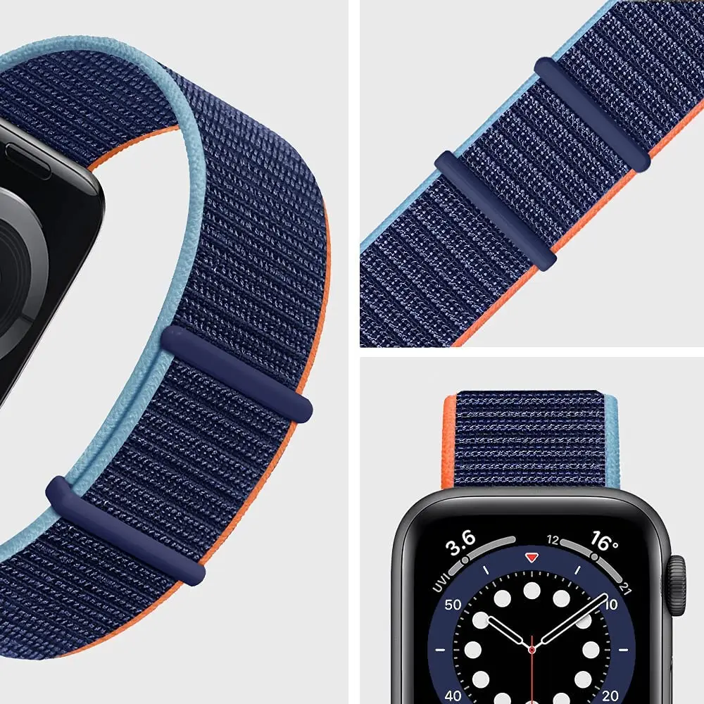 Nylon Solo Loop Strap For Apple Watch Band 38mm 40mm 42mm 44mm 45mm 41mm Adjustable Buckle Belt iwatch Series 1 2 3 4 5 6 se 7