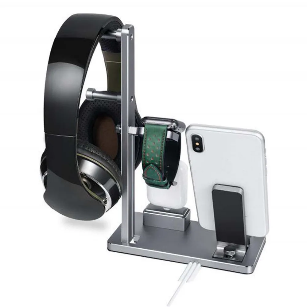 Зарядная док станция Besegad подставка держатель для наушников AirPods IPad Apple Watch серии 1