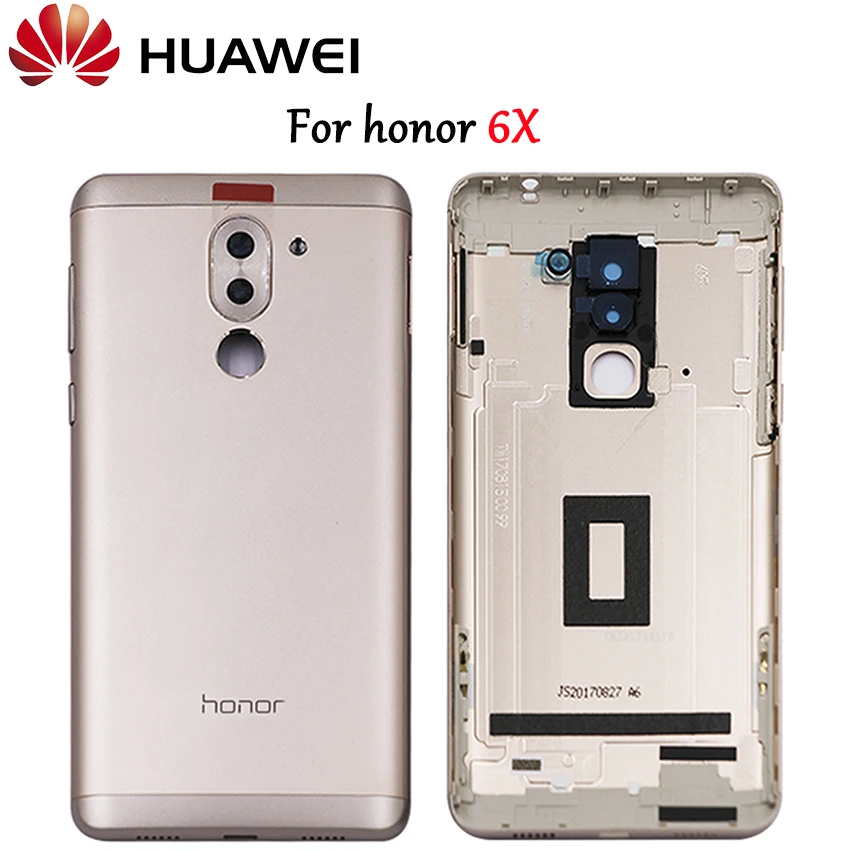 Задняя крышка батареи задняя дверь корпус для huawei Honor 6X+ камера объектив кнопки питания+ палец ключ гибкий кабель