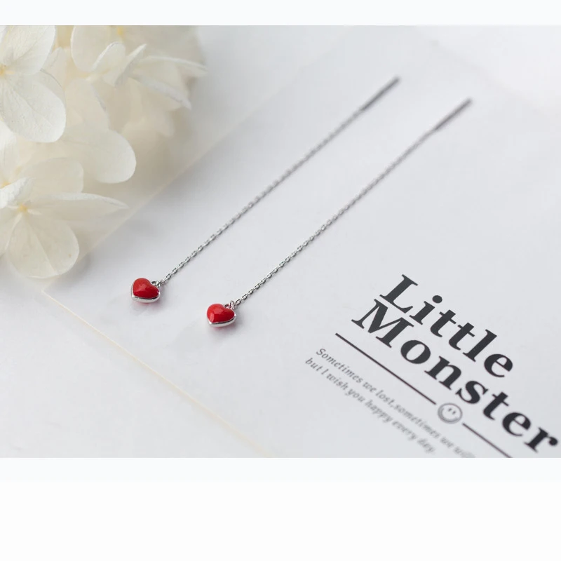 Женские серьги-подвески с красным сердцем Trustdavis свадебные ювелирные украшения