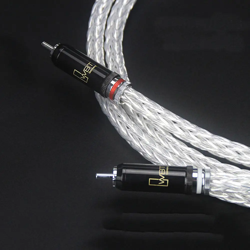 Кабель Hi-Fi 16AG Silve WBT-0102Ag разъем RCA соединитель аудиокабель для усилителя CD-плеера