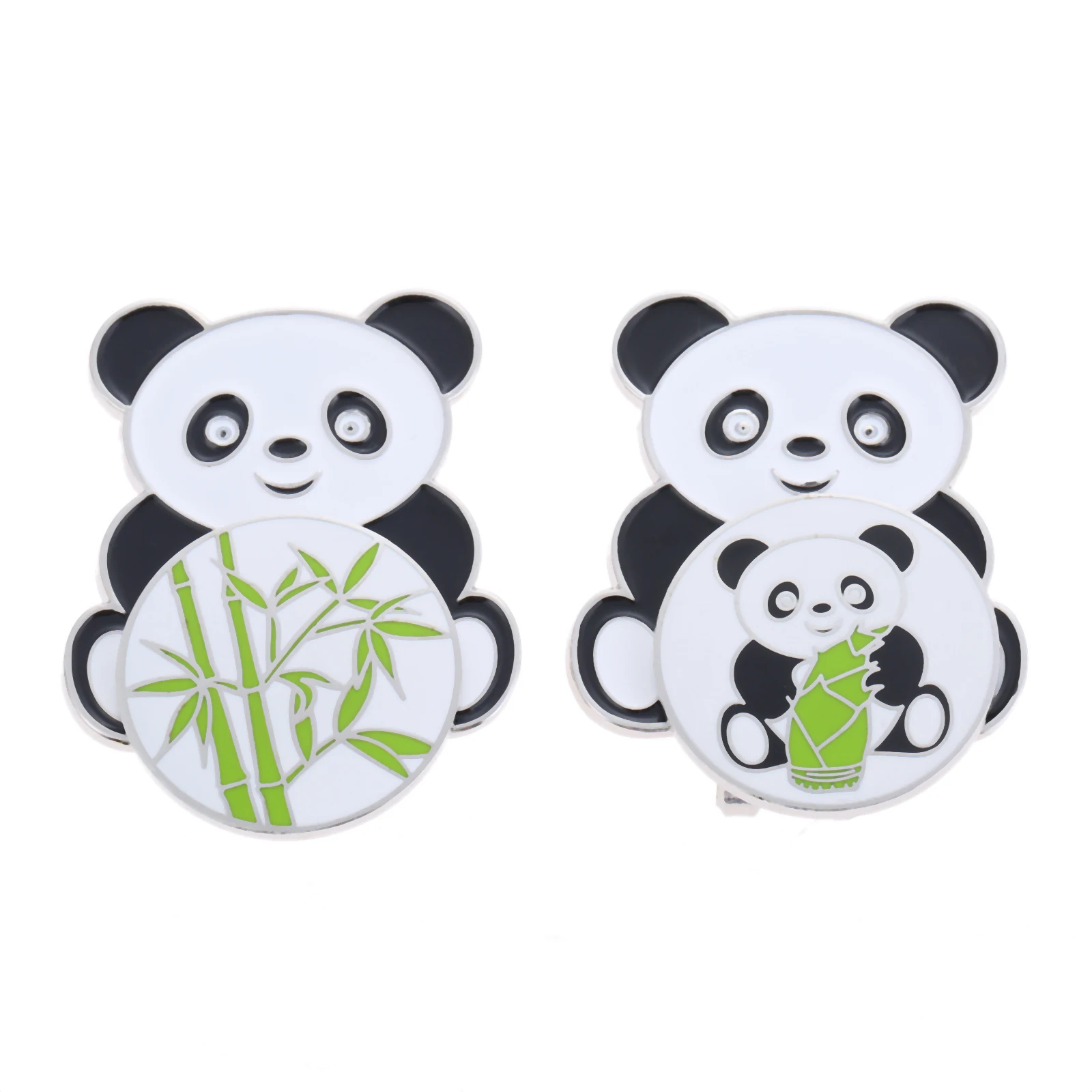 1Pc Metal China Panda & Bamboo Shoots Pattern Golf Ball Aiming Marker Tool With Magnetic Detachable Hat Clip Cap Clips | Спорт и