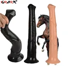 Огромный силиконовый длинный реалистичный фаллоимитатор в виде животного, фаллоимитатор на присоске, член, анальная Вагина, искусственный член, для лесбиянок, пар, мужчин, геев 18