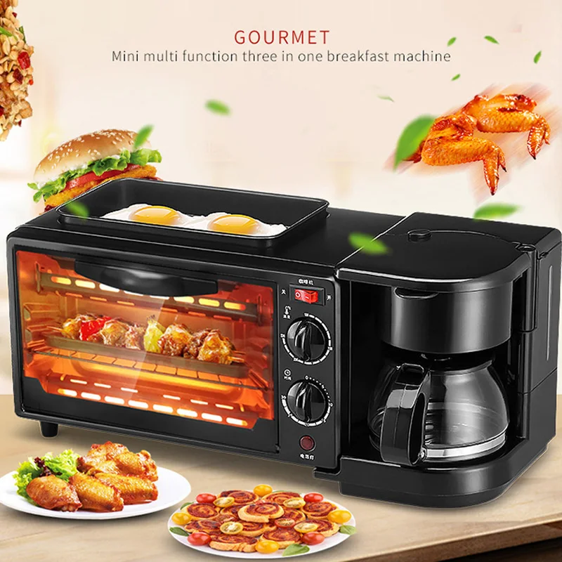 Breakfast Machine Toaster Electric Oven Practical Convenient Multi-Function 3 in 1 1050W 50HZ Kitchen Sandwich Maker Household | Бытовая
