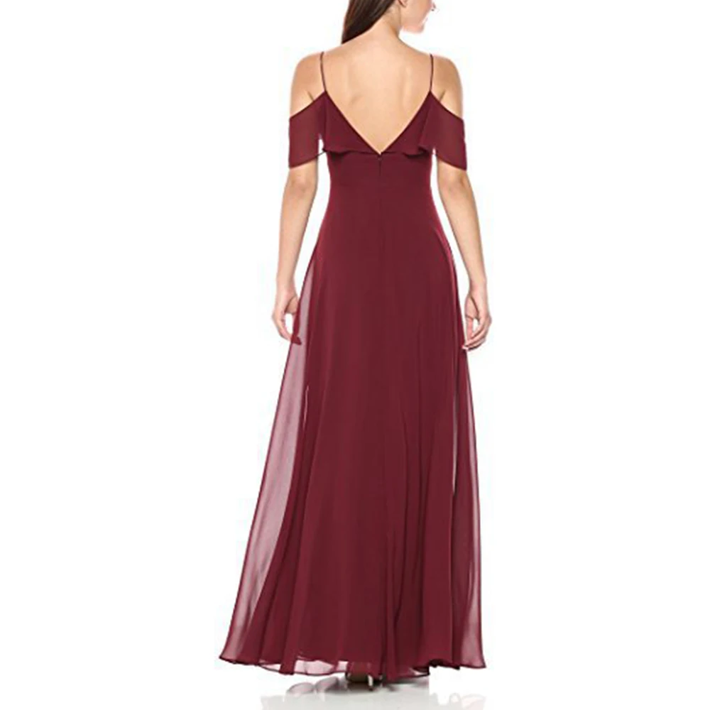 Для женщин плюс Размеры шифоновое макси платье с большой открытыми плечами