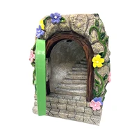 miniature fairy gnome window door elf home for yard art garden sculpture statues decor outdoor fairy garden supplies helpful