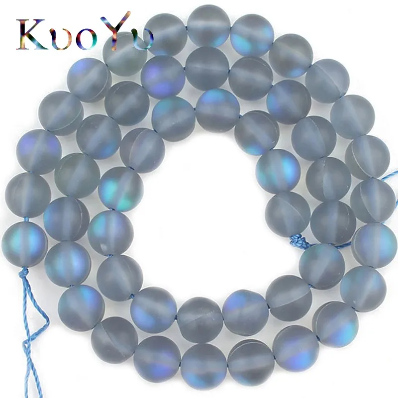 Матовые серые и синие бриллиантовые бусины AB для изготовления ювелирных изделий