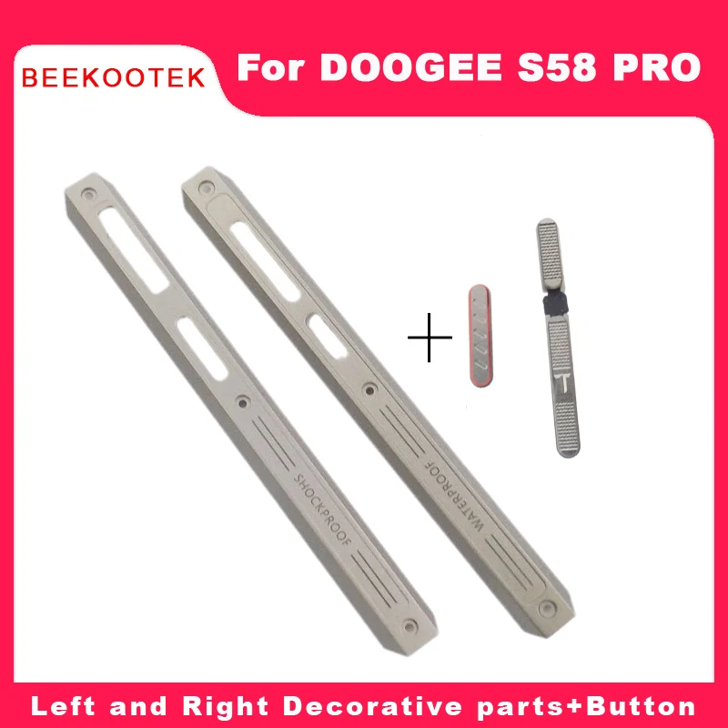 

New Original S58 Housing A Frontal Decoration Shell Middle Side Metal Frame +Side Button Repair Parts For Doogee S58 Pro Phone
