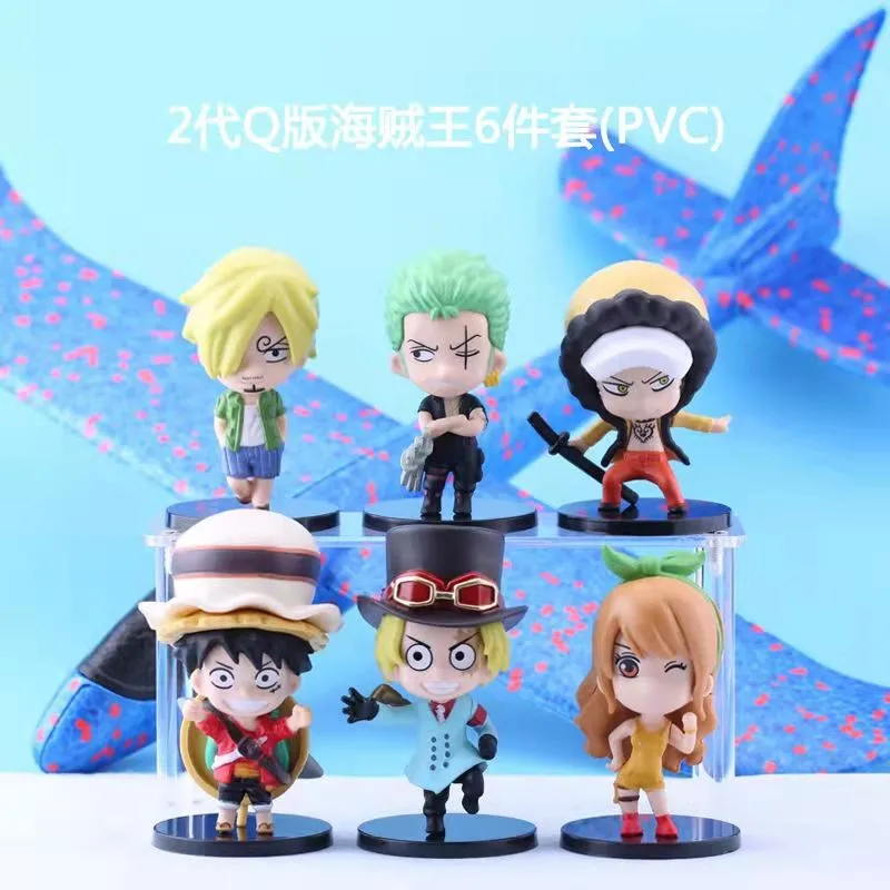 

6pcs/Set Antistress Fidget Toy Anime One Piece Q Version Luffy Roronoa Zoro Nami Sanji PVC Figures Toys Kawaii Dolls Kid Gift