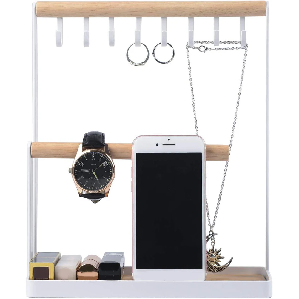 Portable Wooden Bracelet Chain Rack Jewelry Display Stand for Bangle Watch Necklace Home Organization Holder t bar bracelet necklace jewelry display stand for home organization wood watch rack holder