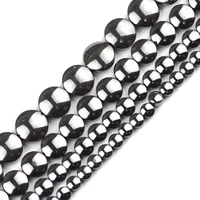 convex arch coins black hematite 46810mm natural stone spacer flat round loose beads for jewelry making bracelet necklace diy