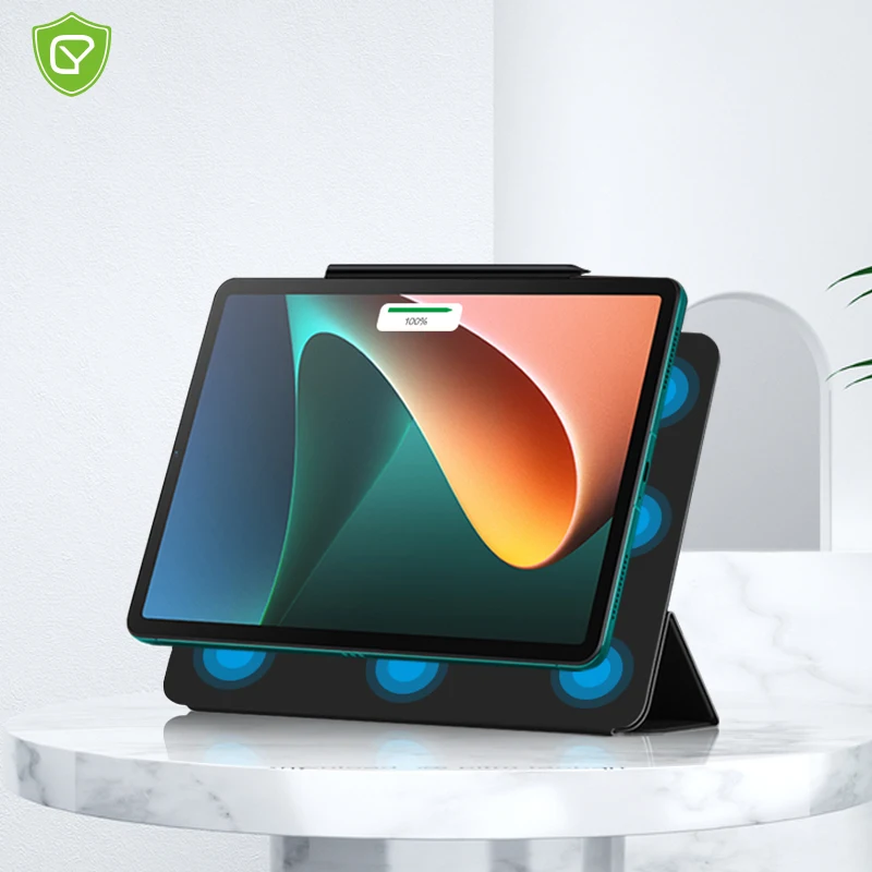

Chyi New Magnetic leather case For Xiaomi mi pad 5 pro screen protector cover Folding magnetic For Xiaomi pad global Accessories