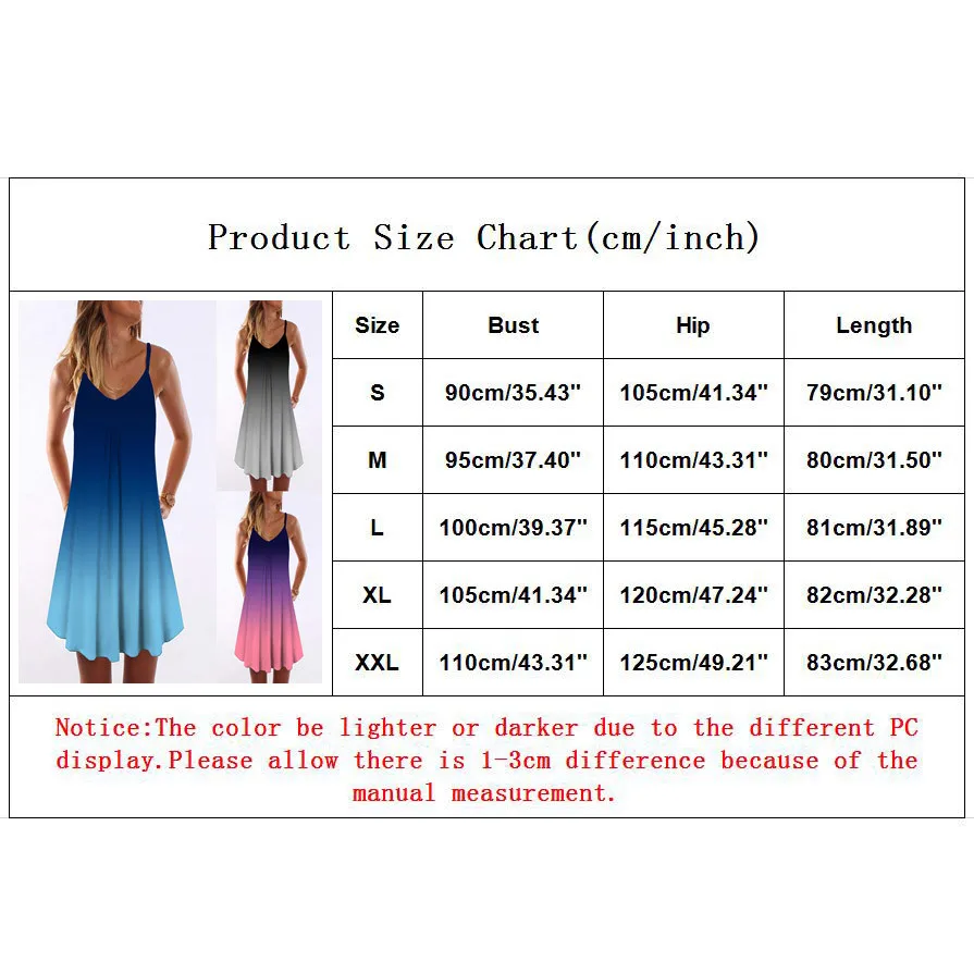

New printed dress for summer 2021 Womens Gradient Tie-Dye Print Sleeveless Dress V Neck A-Line Maxi Mini Sundress robe femme