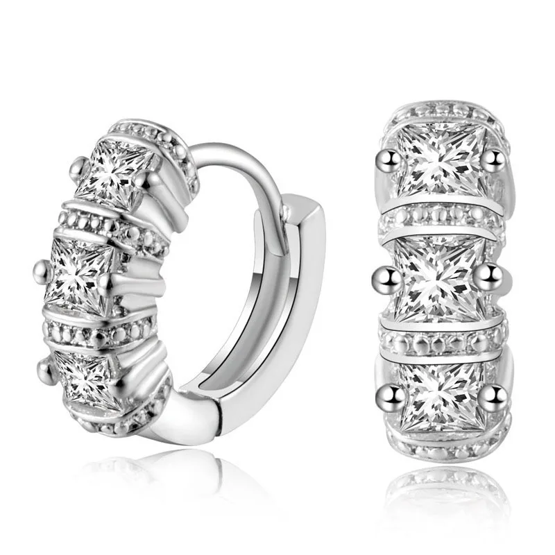 Модные серебряные серьги-гвоздики ювелирные изделия роскошные пряжки стразы AAA