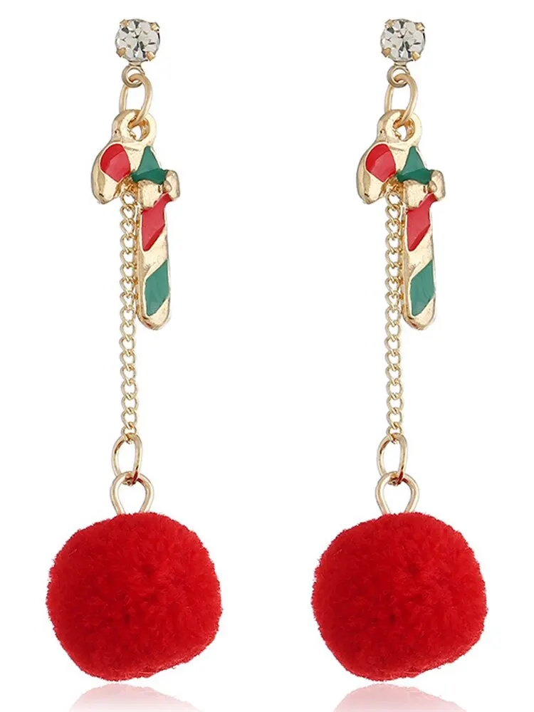 Рождественские серьги в виде шапки снеговика шарика женские модные ювелирные