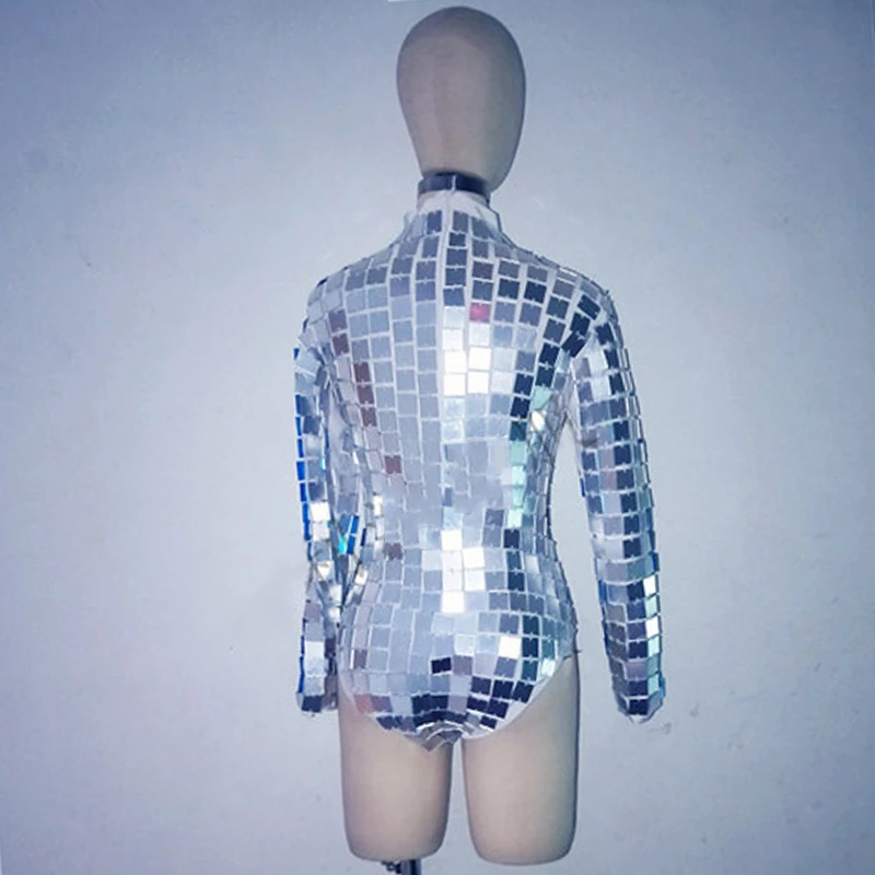 Комбинезон женский с зеркальным покрытием костюм для диджея лидера танцевальный