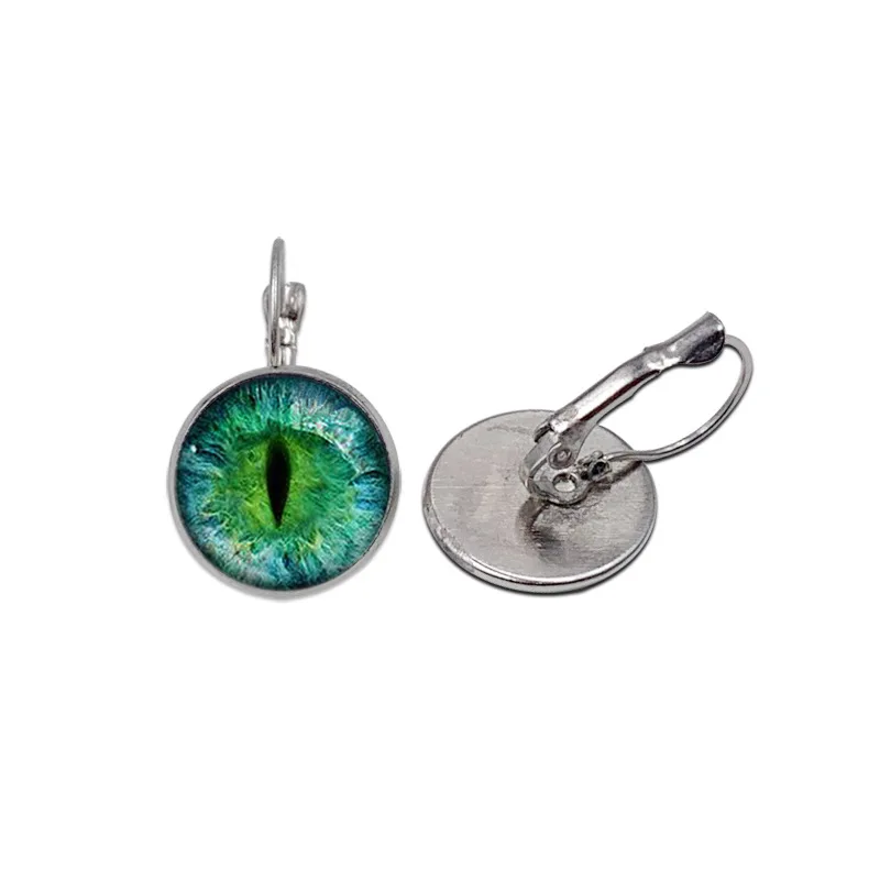 2020 хит! Зеленые серьги кошачий глаз винтажные большие массивные ручной работы со