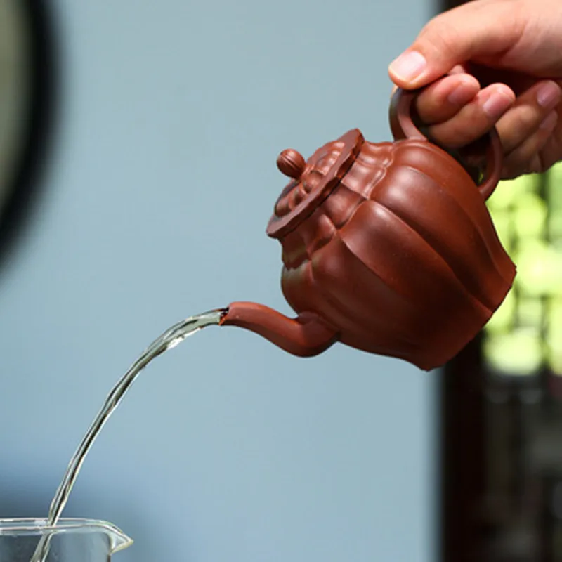 

300cc Chinese Tea Pot Raw Ore Slope Mud Purple Sand Ceramic Pot Famous Handmade Palace Bulb Teapot Tendon Gong Fu Teaset