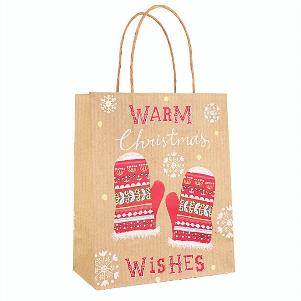4pcs Mixed Christmas Gift Bags Santa Sacks Kraft Paper Bag for Wedding Decor Party Favor Box Packaging Guests | Дом и сад