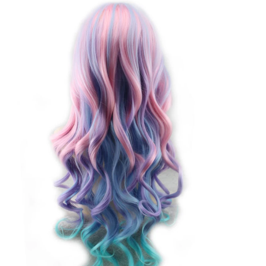 Парики в стиле Харадзюку для косплея длинные вьющиеся искусственные волосы