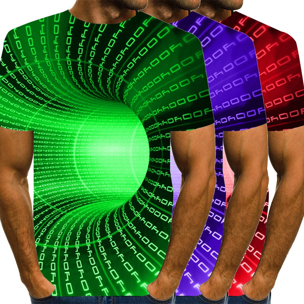 

2021 Men's T-shirts Summer Casual Tee Sport 3D Graphic T-Shirt Tops Round Neck Short Sleeve Print Fashion Streetwear Breathable