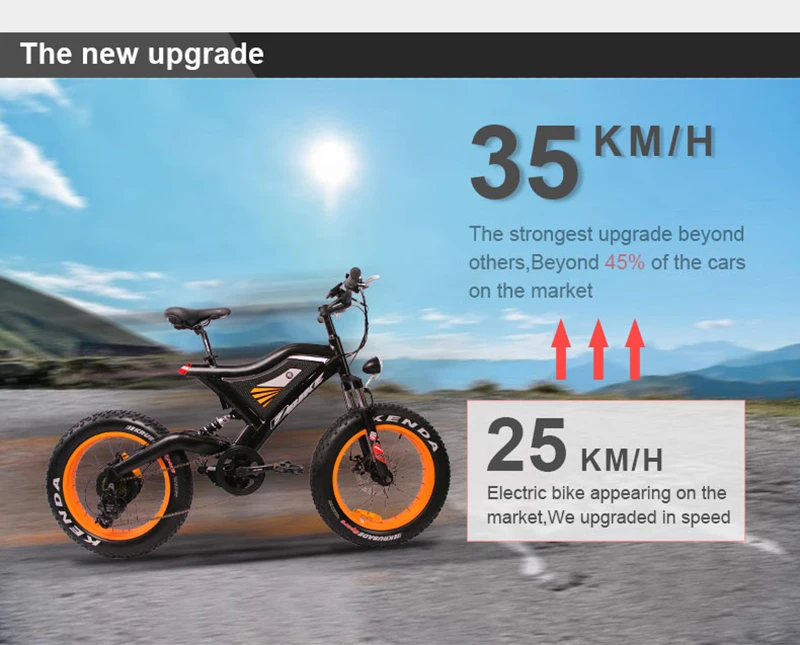 Электрический горный велосипед EZBIKE с расширенной конфигурацией, 48 В, 500 Вт, бесщеточный мотор, складной велосипед с толстыми шинами, пляжный электрический мопед