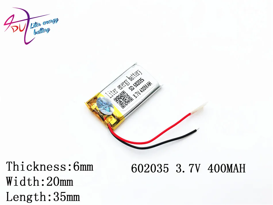(5 шт./лот) 602035 400 мАч литий полимерный аккумулятор качество товаров CE FCC ROHS