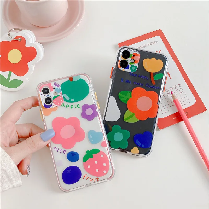 Милый чехол для телефона с цветами iphone se 2020 11 Pro Max 7 8 plus X XR XS задняя крышка защита