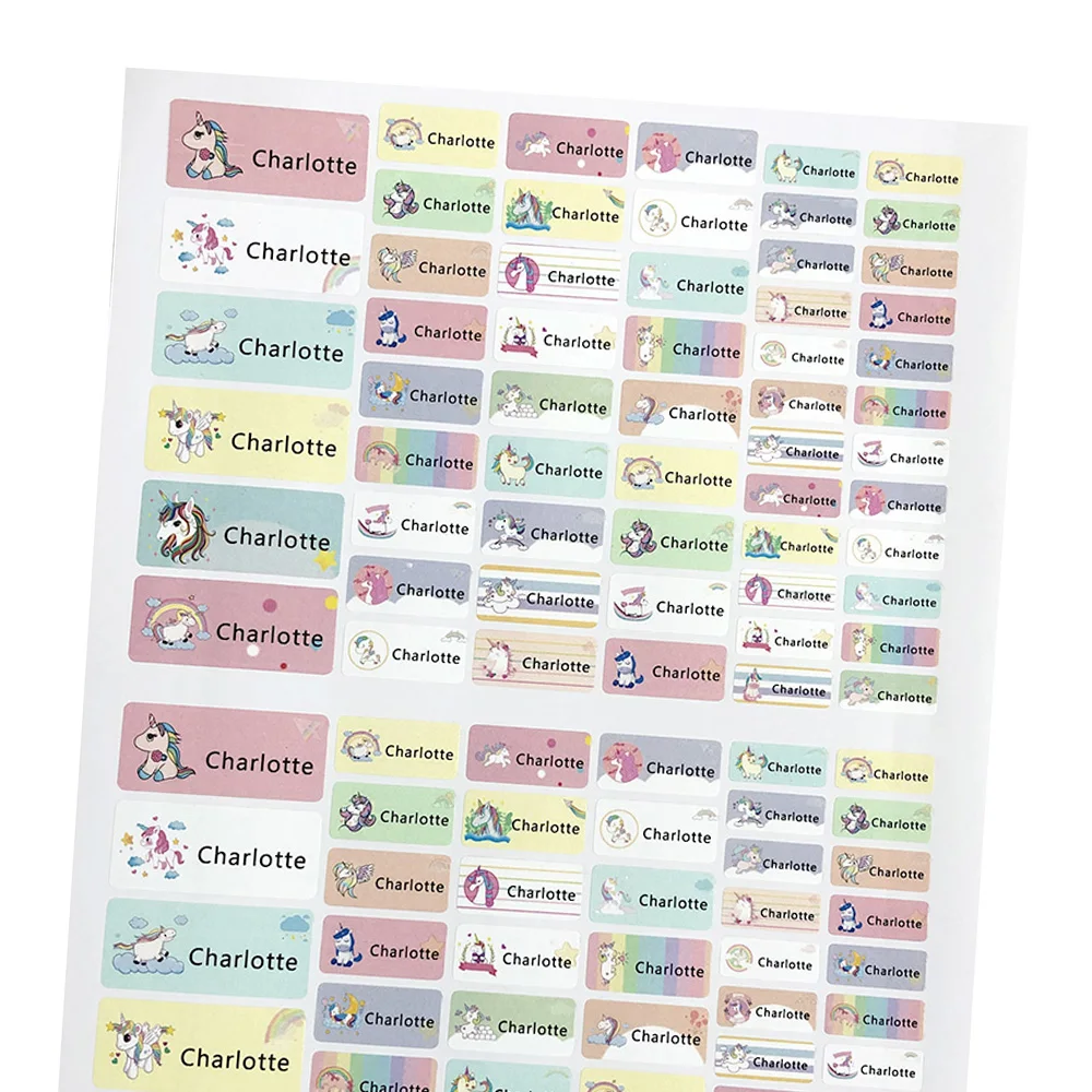 Наклейки с мультяшным единорогом и именем на заказ наклейки для девочек детские