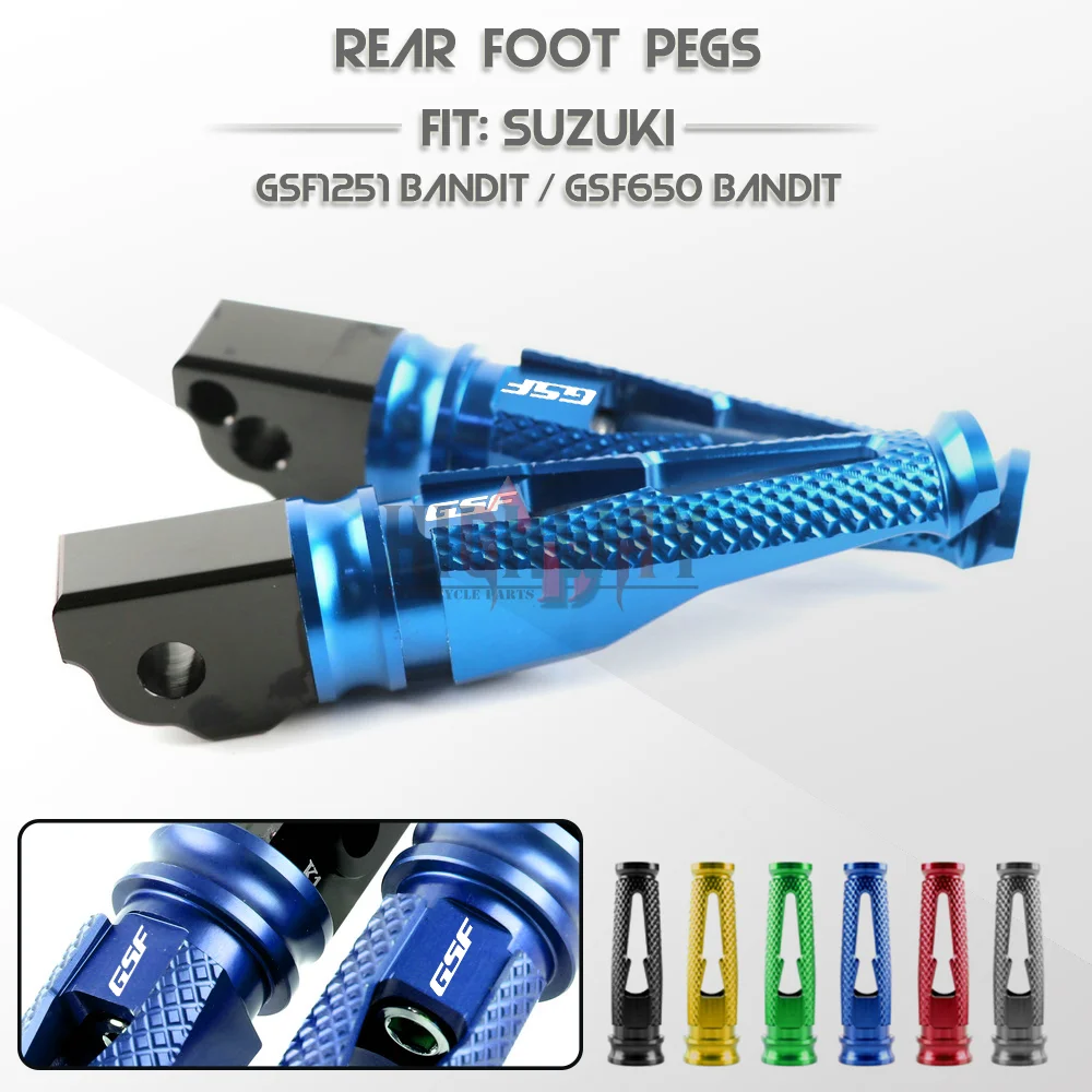Фото - Motorcycle CNC Aluminum Rear Passenger Footrests Foot Rests Foot Pegs For SUZUKI GSF 1250 GSF 650 Bandit GSF1250 GSF650 motorcycle cnc aluminum rear passenger footrests rear foot pegs pedal rear footrest for z650