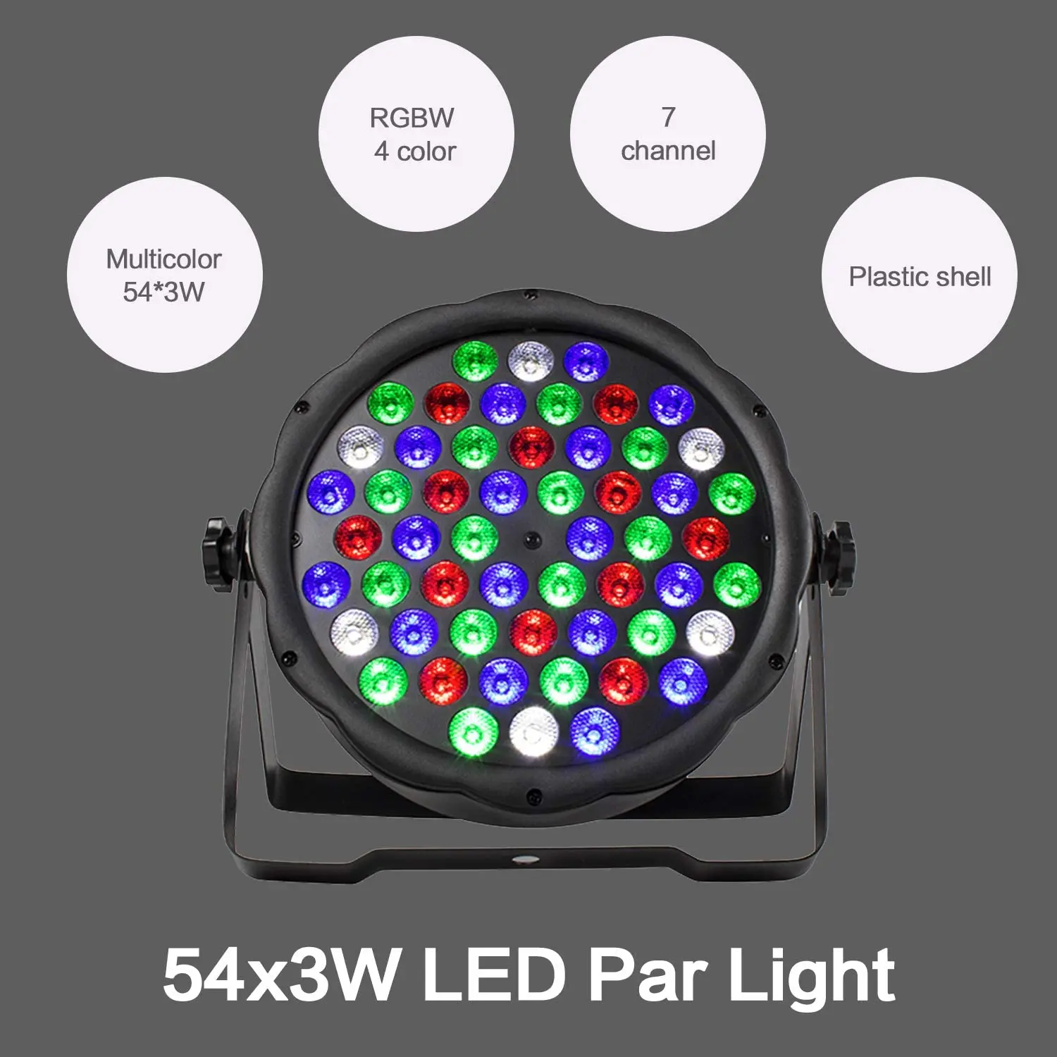 

LED Flat Par 54x3W RGB Color Lighting Strobe DMX Controller For Disco DJ Music Party Club Dance Floor Bar Darkening Stage Light