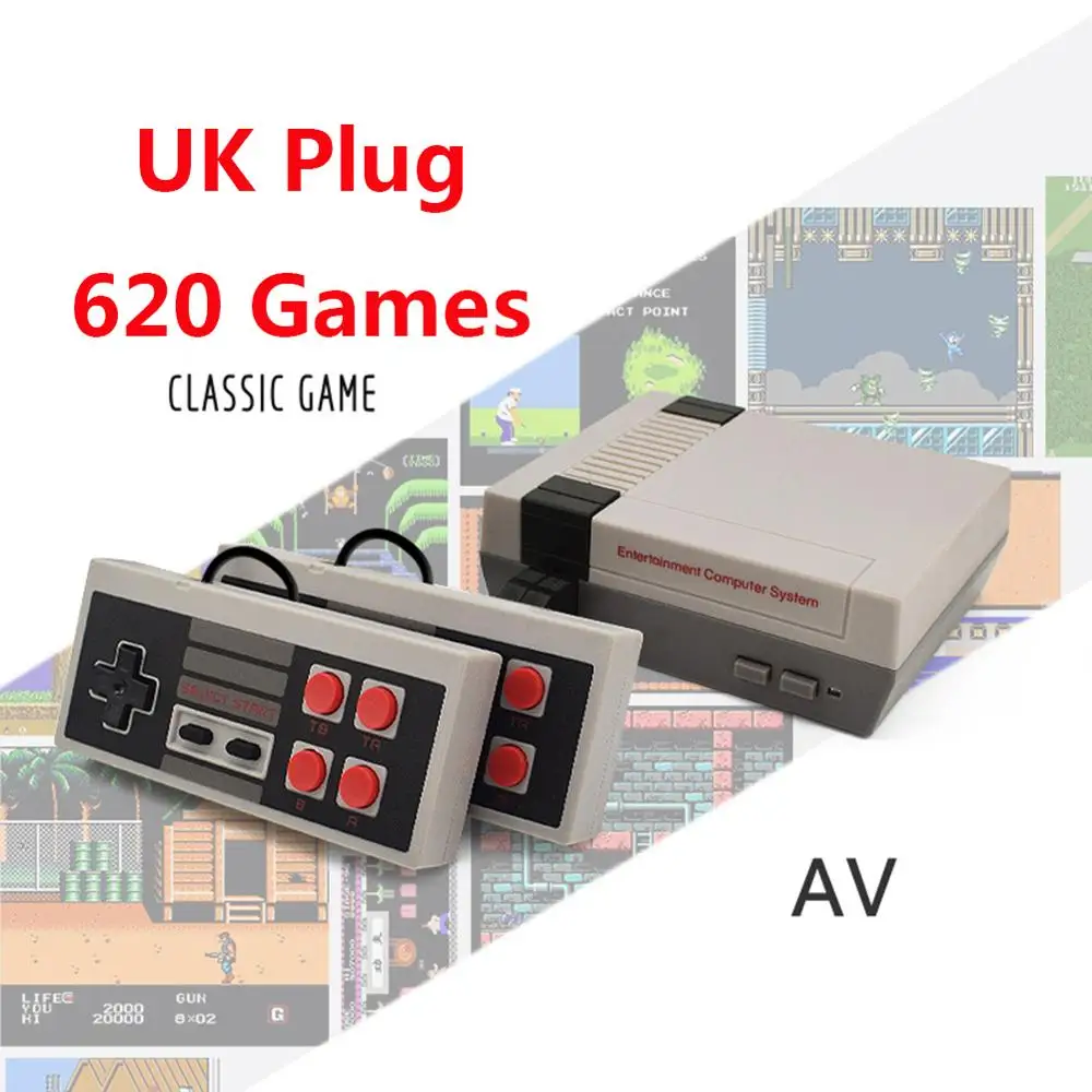 UK 620 Games ALLOYSEED Ретро Мини ТВ игровая консоль 8 бит портативный игровой плеер детская игровая видео приставка встроенный 500/620 классические игры подарки - Цвет: UK 620 Games
