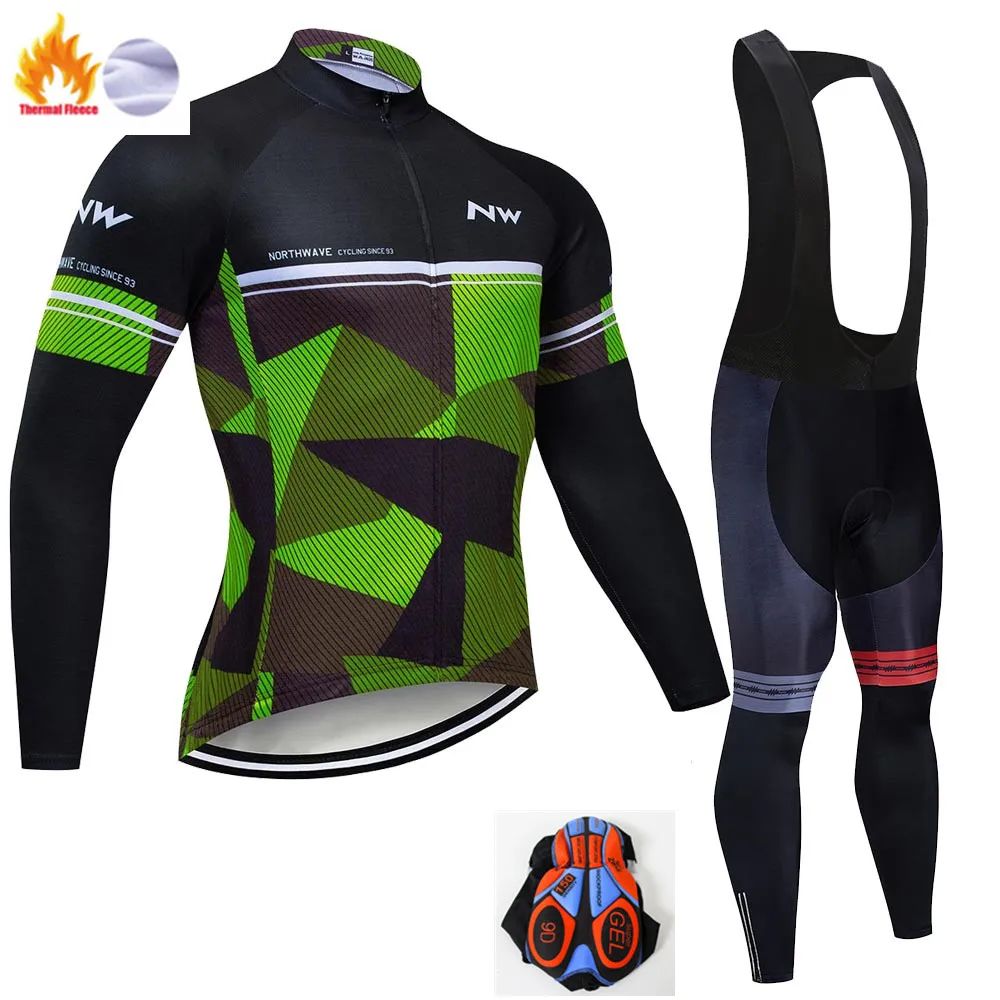 NW Майо Ciclismo MTB Зимняя одежда для велоспорта с длинным рукавом, комплект Джерси, теплая флисовая одежда, одежда для верховой езды, комплект Ropa Ciclismo - Цвет: Winter Cycling Suit