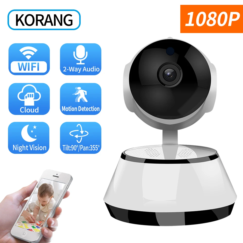 

KORANG 1080P IP Camera WIFI Wireless Smart Home Security Camera Surveillance ONVIF Audio CCTV Pet Camera 720P Baby Monito