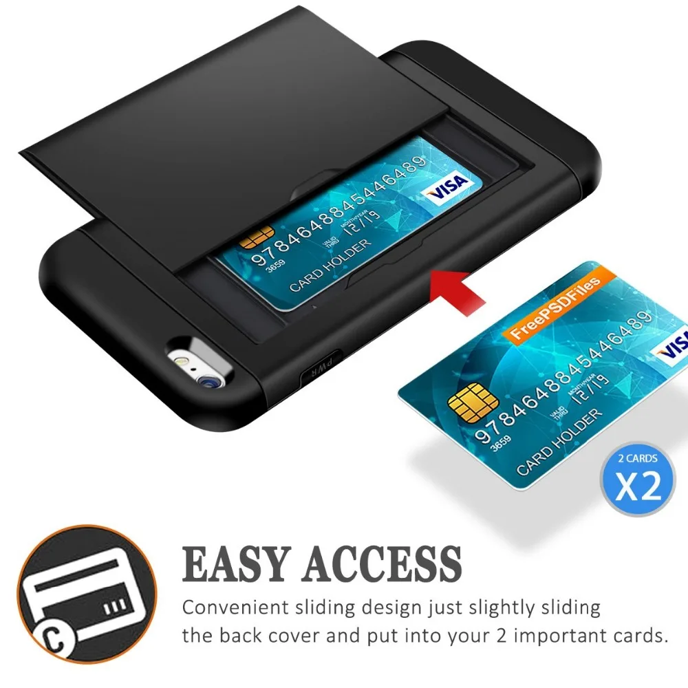 Скрытый Карманный чехол с раздвижной дверью и отделениями для карт защитой от