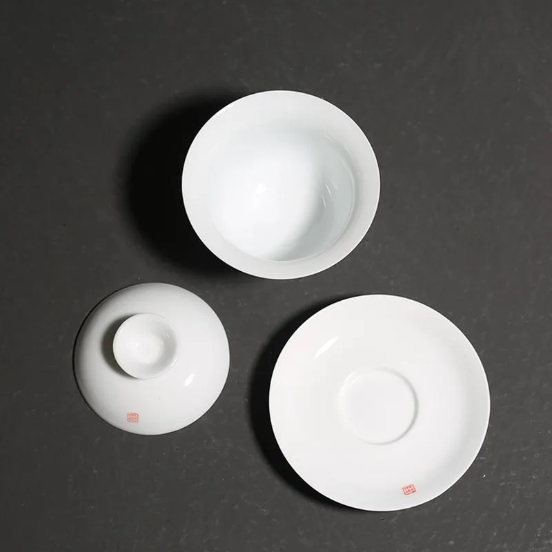 130 мл ручная роспись Koi Fish Gaiwan белая керамическая фарфоровая китайская чайная