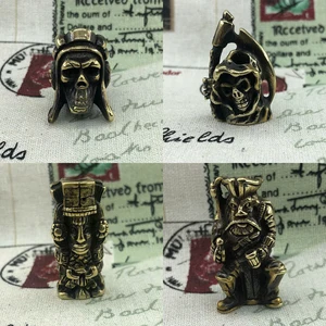 1 шт. многоцветный Медный Ретро латунный нож бусины ремешок Подвески Бусы на веревочке веревка шнур Спартанский череп EDC бусины Подвески Инструменты