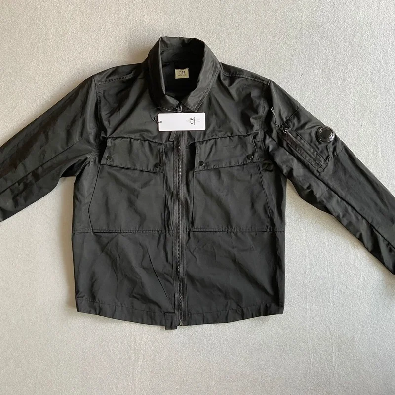 

2021cp Spring and Autumn British Young Men's Loose Shirt Jacket Cardigan Turn-down Collar Coat Clothes CP 1:1 high copy