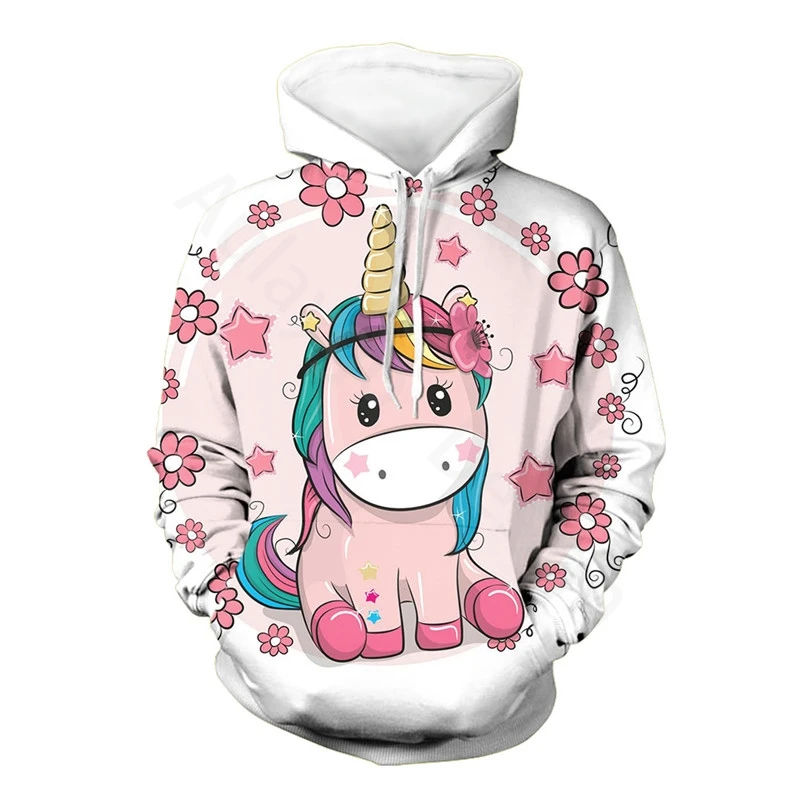 Женская толстовка с единорогом свободная большого размера d Kawaii длинным рукавом