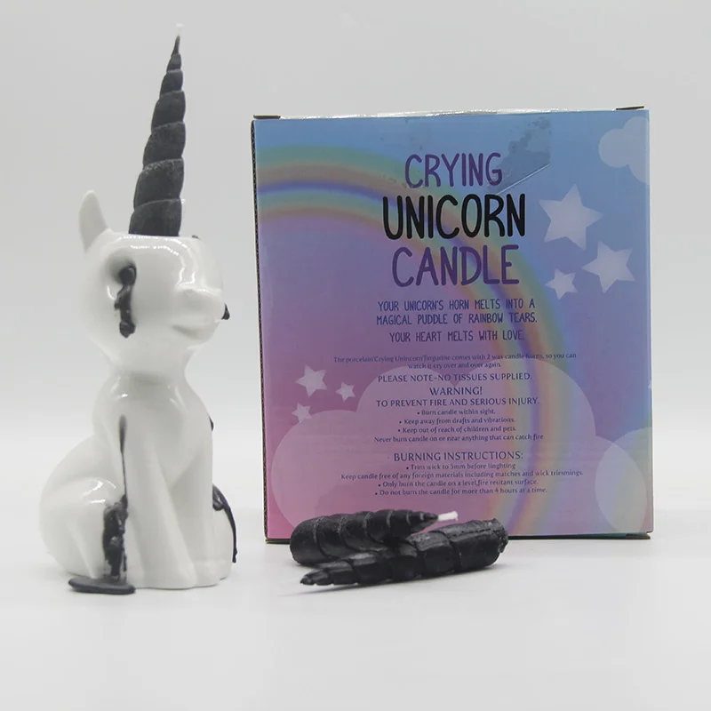 

i can't Breathe Black Tear Crying Unicorn Candle Unicorn Horse Kids Party Children Gift Fun Gift Candle
